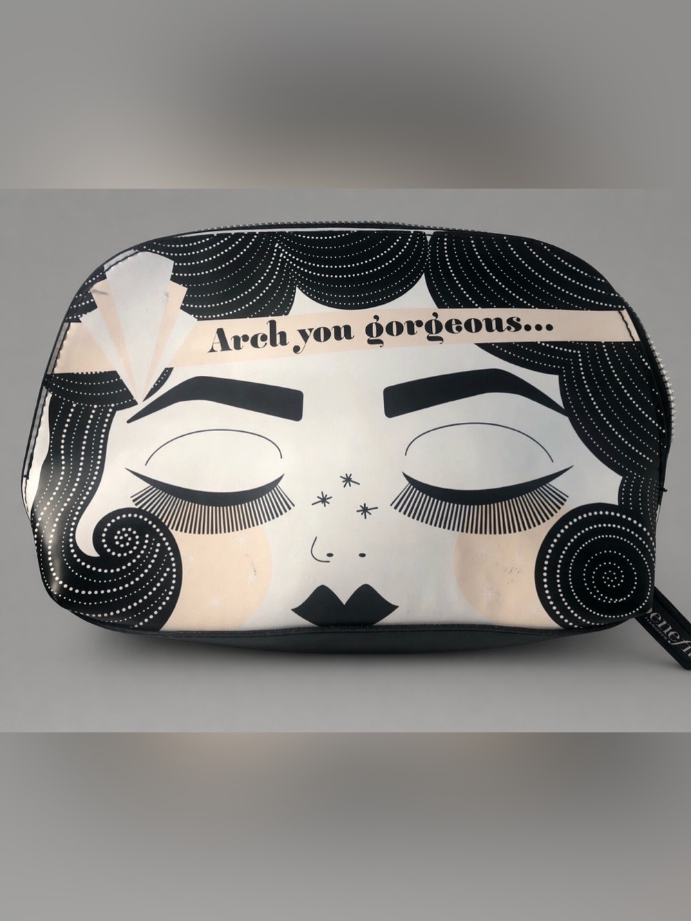 Black & Cream 'Arch You Gorgeous' Cosmetic Pouch